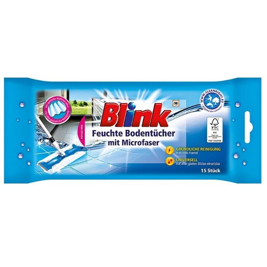 Blink, lingettes humides pour le nettoyage des sols, 10 pièces