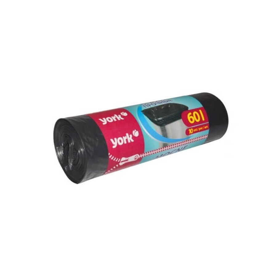 York, Sacchetti per lettiere extra forti 60L, 10 pezzi