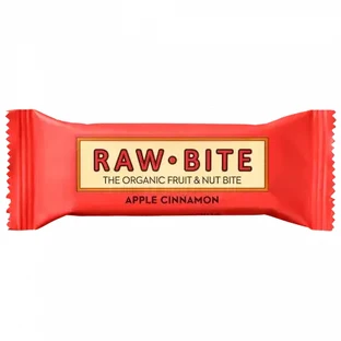 Barrita de fruta ecológica, frutos secos, manzana y canela, 50 g, Raw Bite