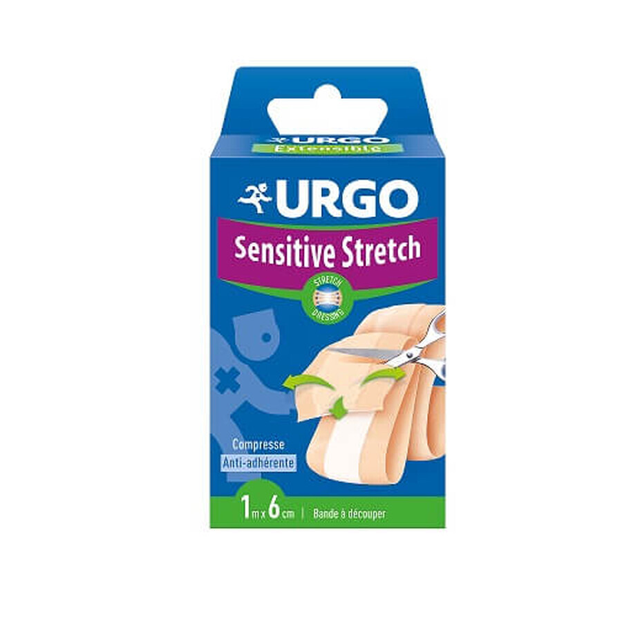 Urgo, Sensitive Stretch 1m x 6cm, 1 pachet - Pe termen lung!