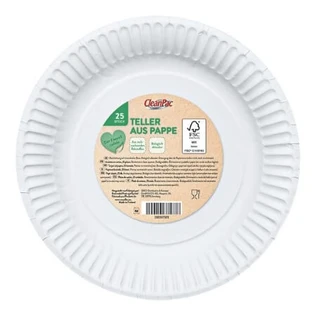 CleanPac, Platos de papel 23 cm, 25 piezas