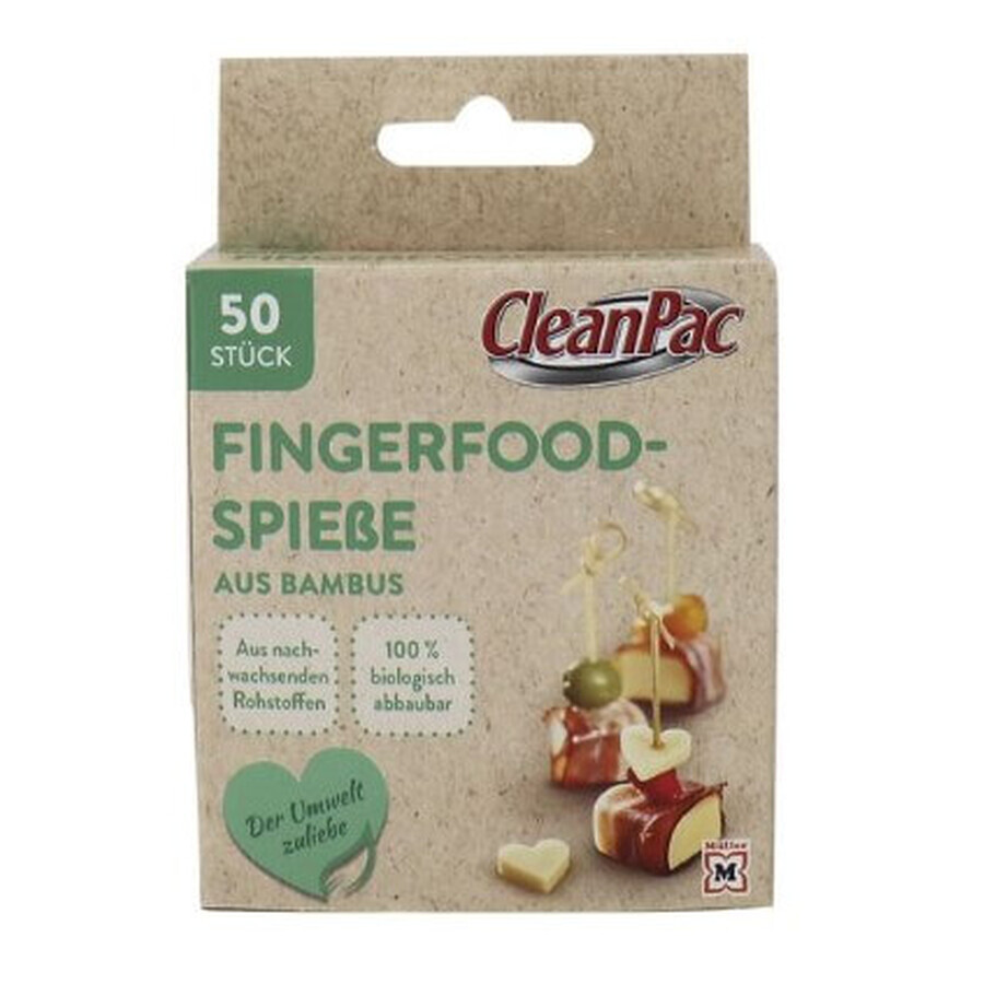 CleanPac, Bamboo toothpicks for shashliks 7cm, 50 pieces