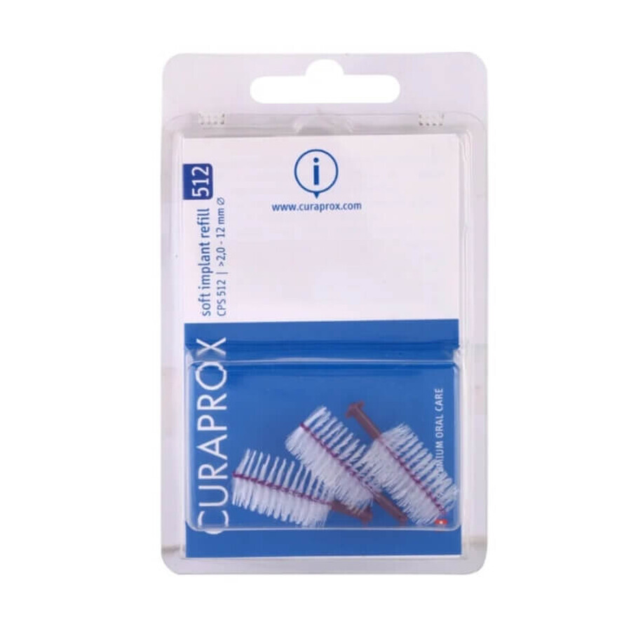 Curaprox CPS 512 Periuțe dentare moi pentru implanturi 3 buc.