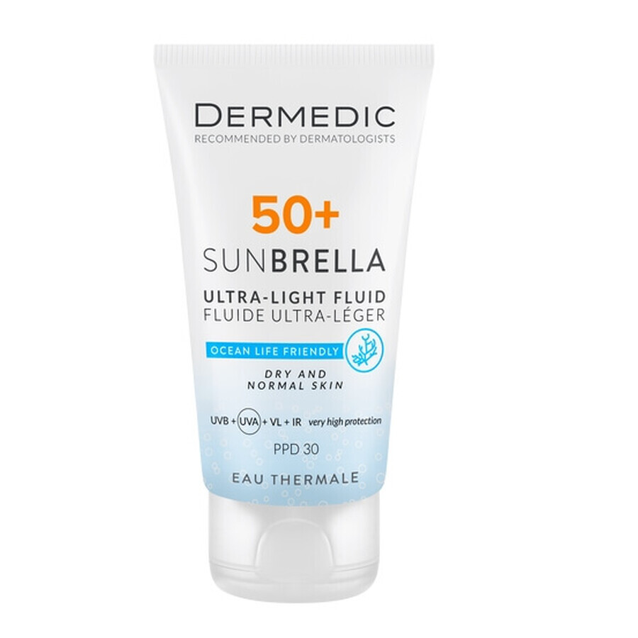 Cumpără Dermedic Sunbrella Cremă de protecție ultra-ușoară SPF 50 + pentru piele uscată și normală, 40 ml Dermedic Sunbrella Cremă de protecție ultra-ușoară SPF 50 + pentru piele uscată și normală, 40 ml