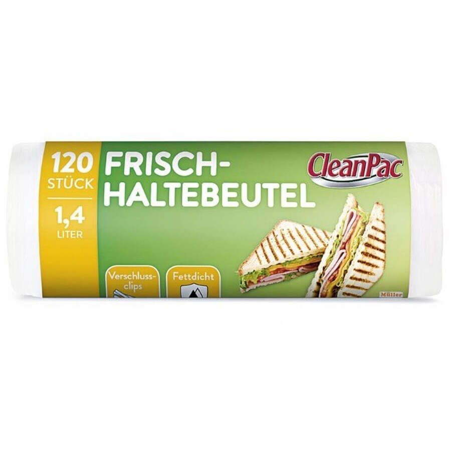 CleanPac, Sacs de conservation des aliments 1,4 l, 120 pièces