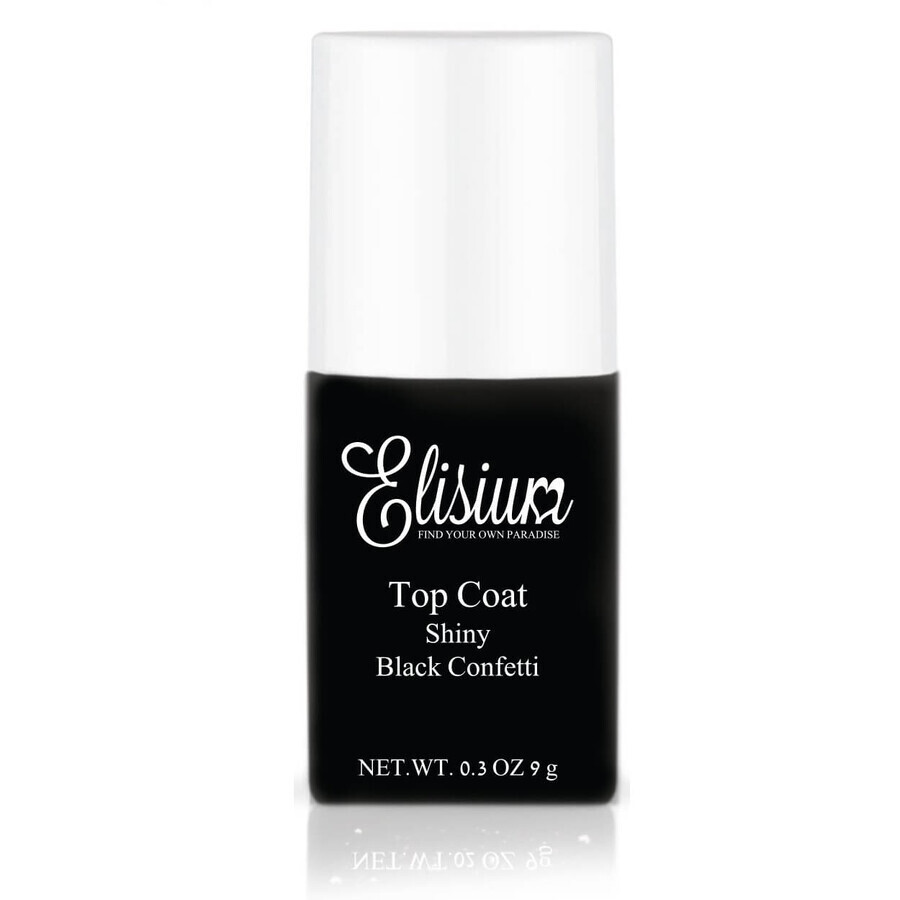 Boutique Elisium Top pour vernis hybrides Confetti noir, 9g Elisium Top pour vernis hybrides Confetti noir, 9g