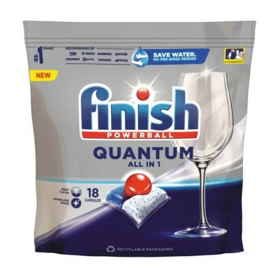 Finish Powerball Quantum Powerball Quantum All in 1 Geschirrspülerkapseln, 18 Stück