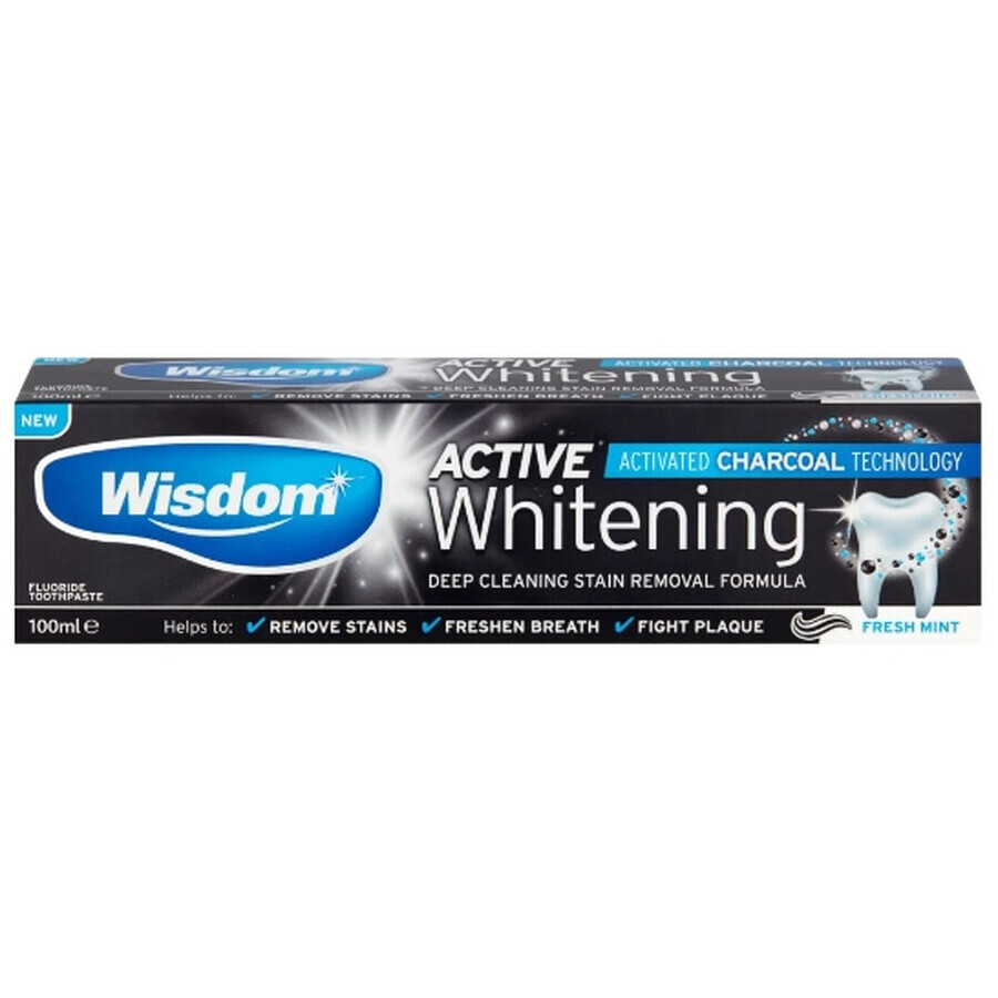 Wisdom Active Whitening Toothpaste with active ingredient, 100ml