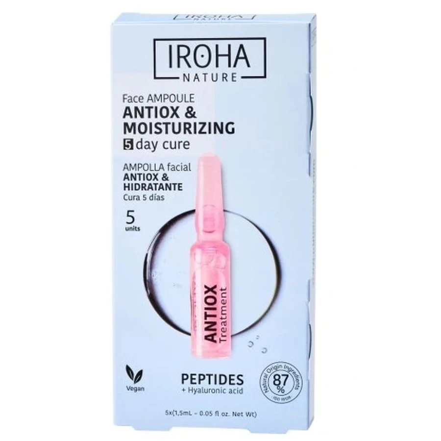 Iroha Nature Antioxidant and moisturizing face vials with peptides, 5x1.5ml
