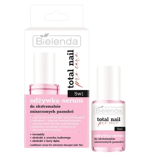 Bielenda Total Nail Pro-Care Acondicionador-Suero para uñas extremadamente dañadas 5en1, 10ml
