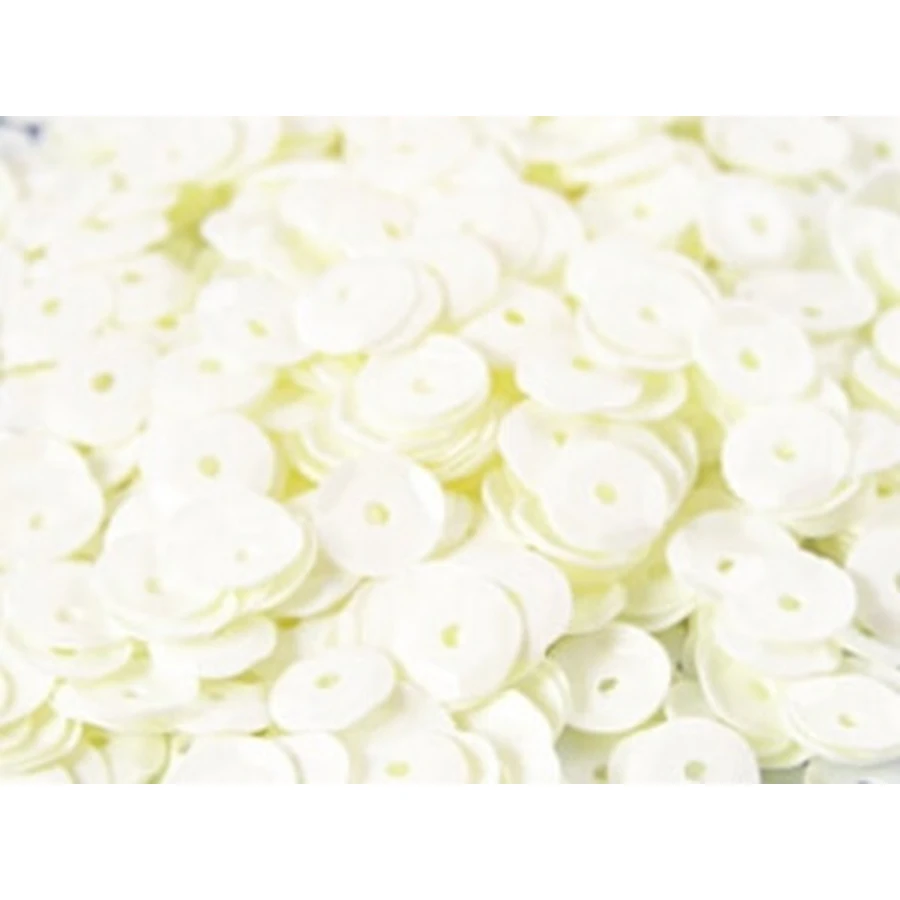 6 mm decoratieve pailletten, crème pastel