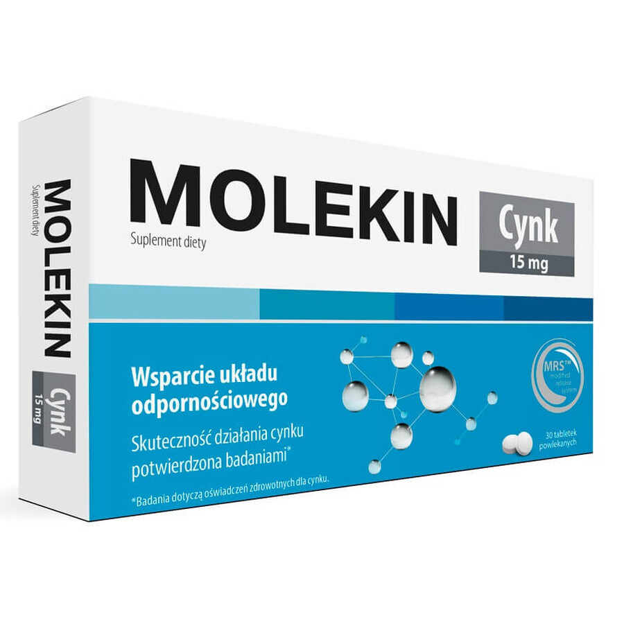 Molekin zinc 15 mg, 30 comprimidos
