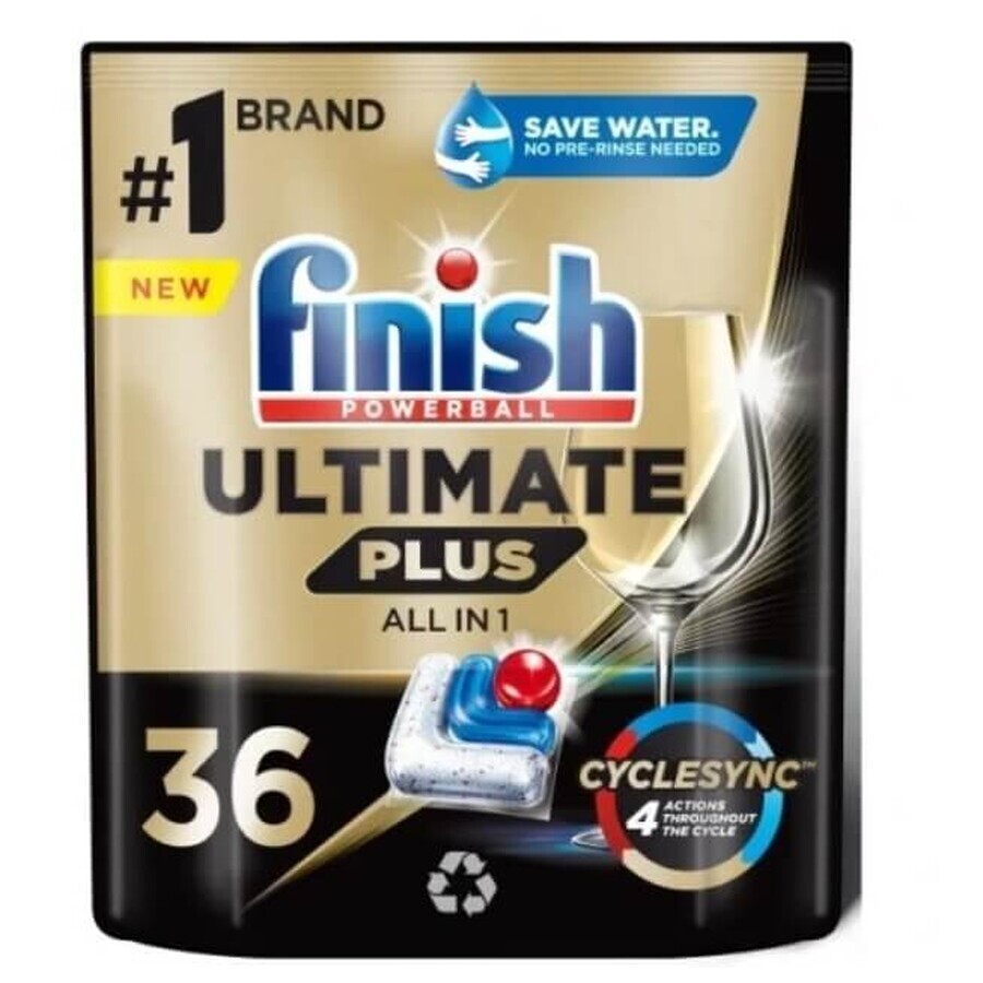Finish Ultimate Plus Dishwashing Capsules Powerball AiO Fresh 36 pieces