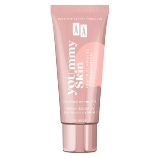 AA YOU.mmy Skin Base de maquillaje mineral Peach Flawless Foundation 02 Nude, 30ml