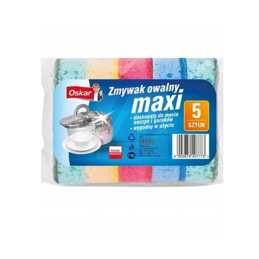 Oskar, Escobilla de Cocina Maxi Ovalada, 5 piezas