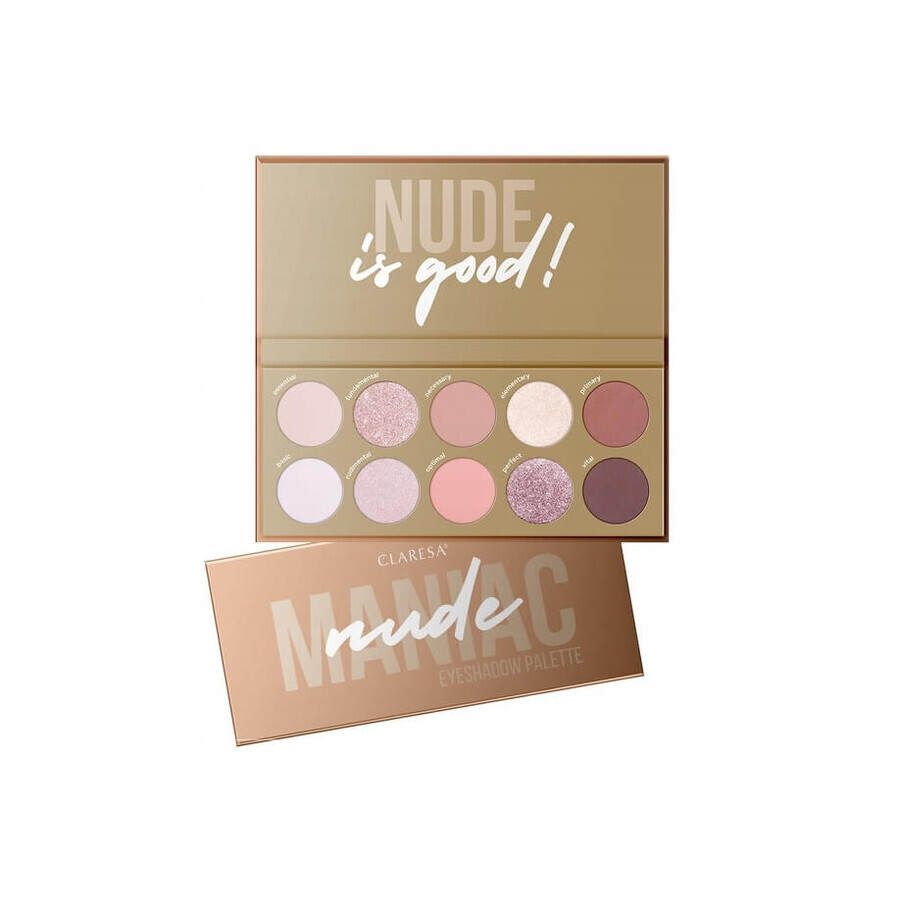 Claresa, Palette d'ombres à paupières Maniac Nude, 12 g