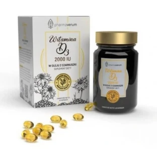 Vitamine D3 2000IU in zwarte komijnolie, 60 capsules