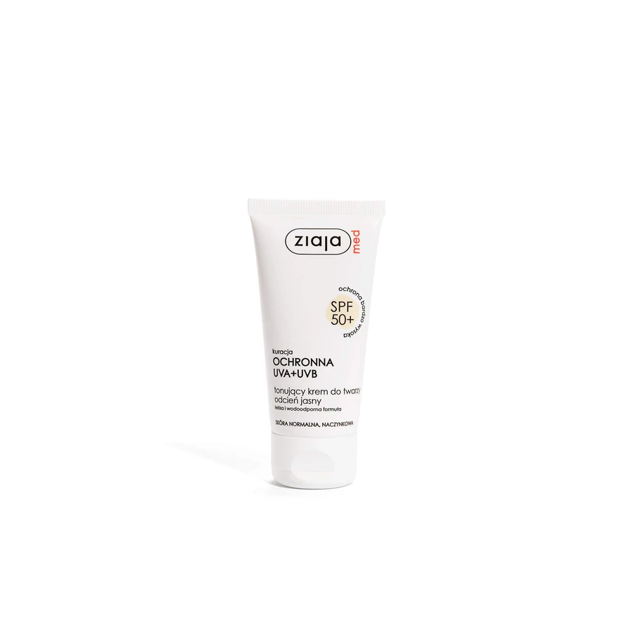 Ziaja Med, tonifiërende crème SPF50+, tint Licht, normale, vasculaire huid, 50ml - Lang houdbaar!