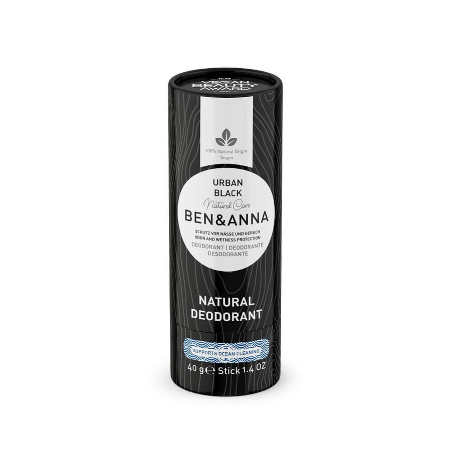 Ben amp;Anna Soda-based natural deodorant Urban Black cardboard stick, 40g
