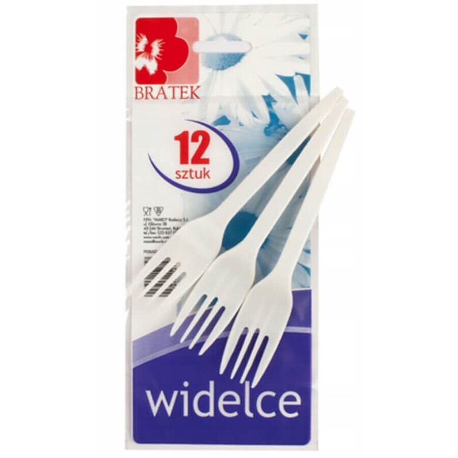 Cumpără Bratek, Furculițe de plastic de unică folosință, 12 bucăți Bratek, Furculițe de plastic de unică folosință, 12 bucăți