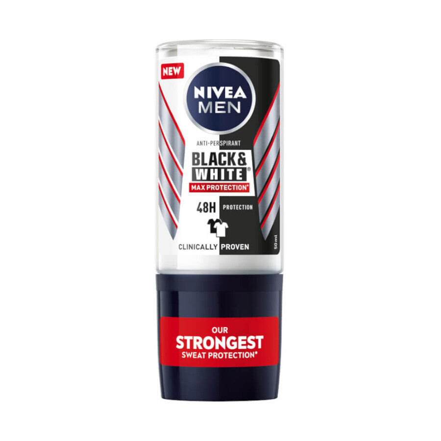 Shop Nivea Men Black amp; White Max Protection Antitranspirant Roll-on, 50ml Nivea Men Black amp; White Max Protection Antitranspirant Roll-on, 50ml