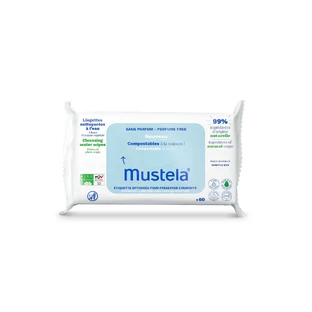 Mustela, Water composteerbare reinigingsdoekjes, vanaf de geboortedag, 60 stuks