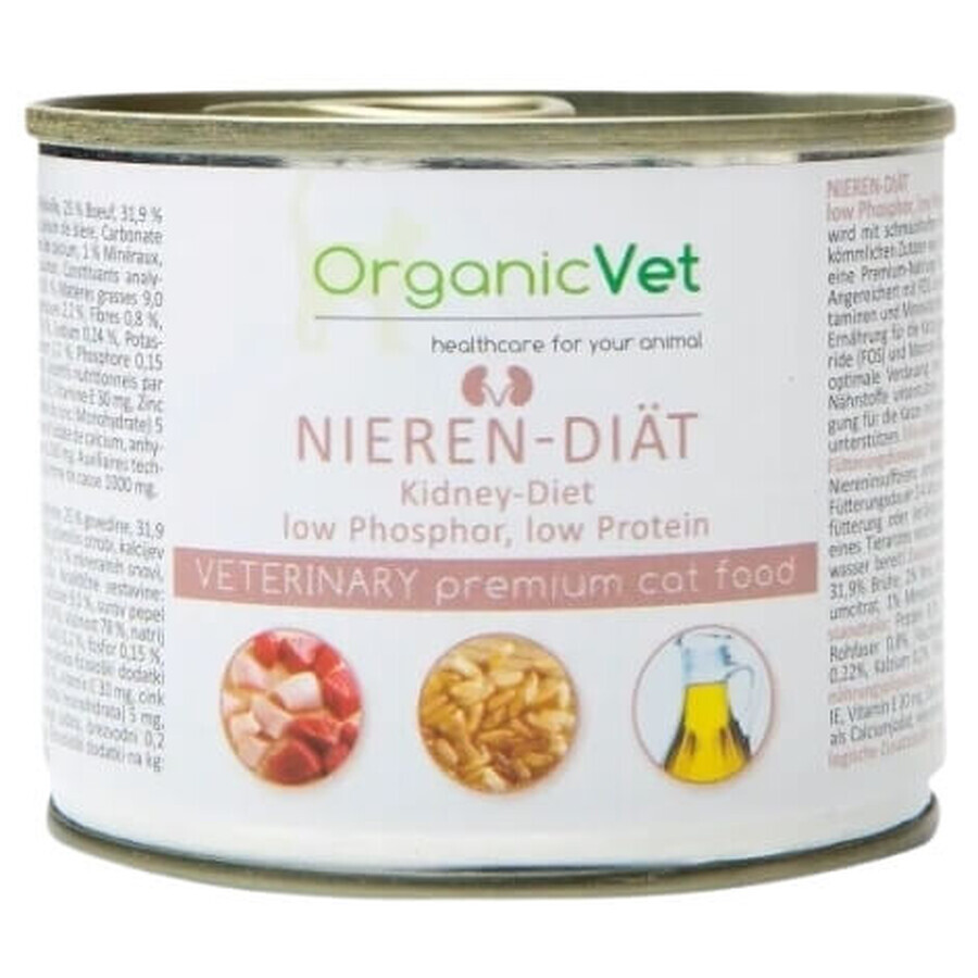 OrganicVet, kidney diet, Croquettes diététiques pour chats, 200 g