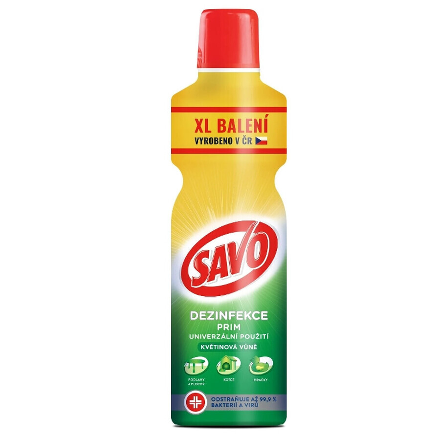 Savo Prim, désinfectant, parfum floral, 1.2 l