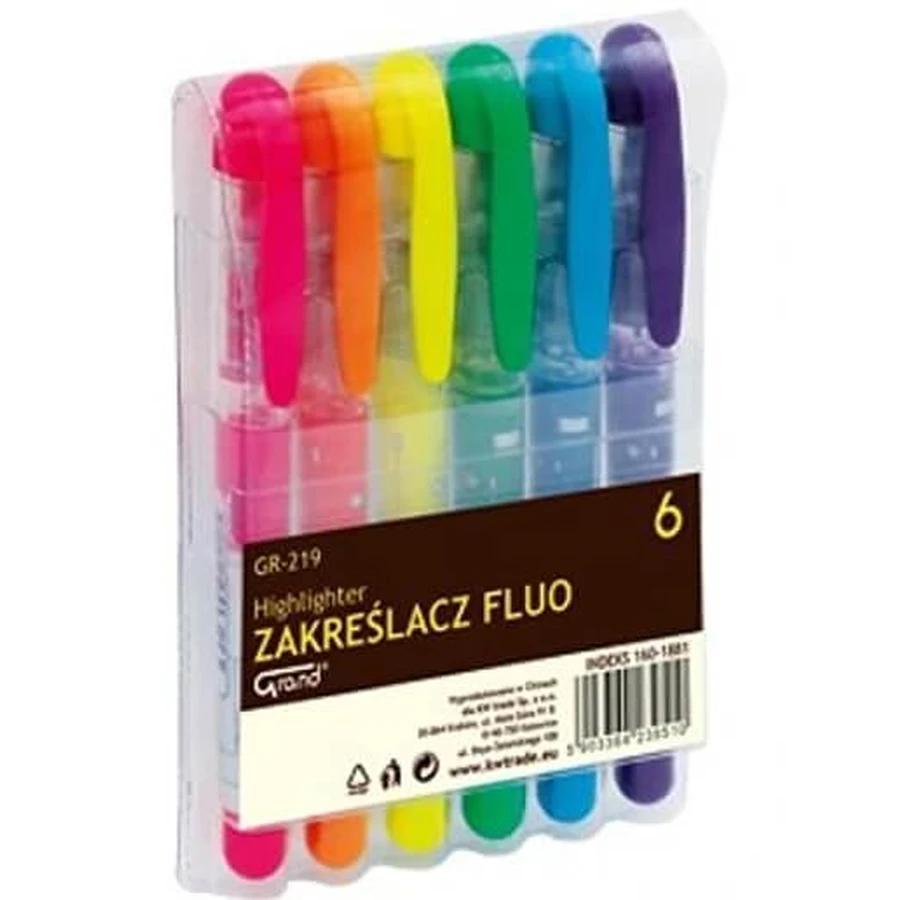 Fluorescerende markeerstift GR-219, 6 kleuren