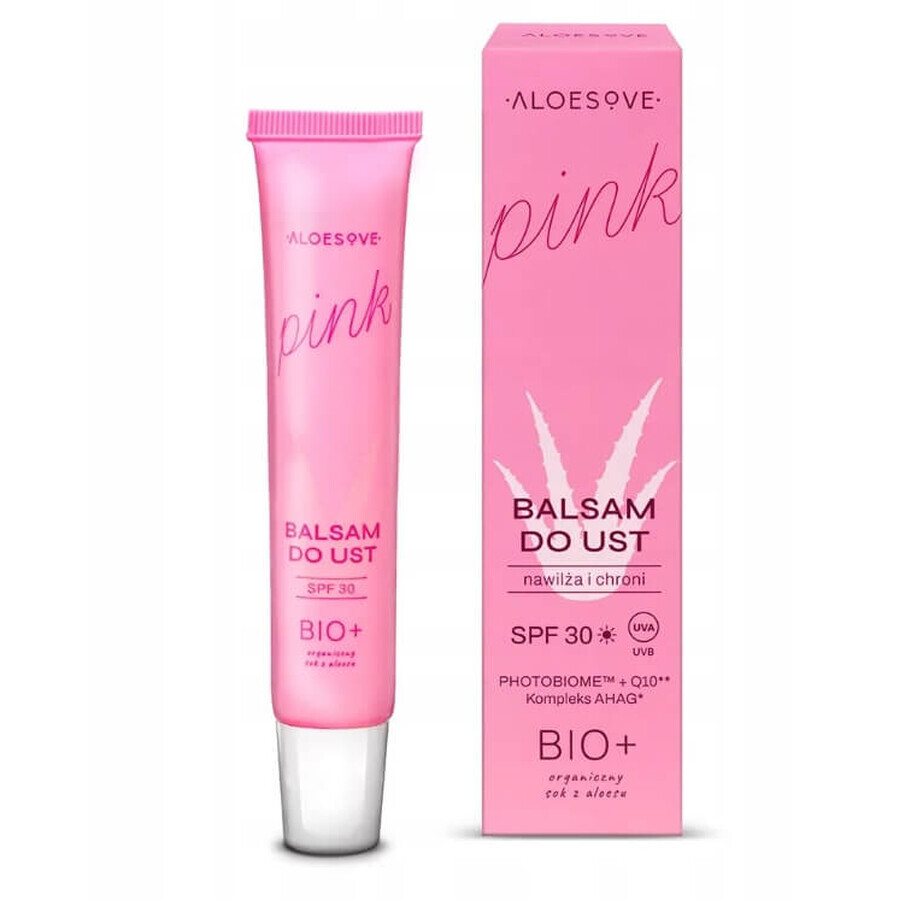 Aloesove Pink Balsam de buze regenerant și protector SPF 30, 15 ml