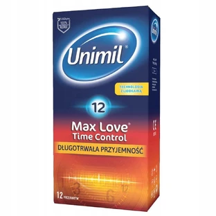 Unimil Max Max Love Time Control Latex Condoms moistened, 12 pieces