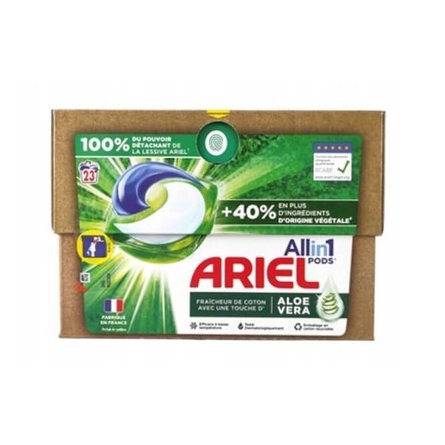 Ariel All in 1 Caps, Capsule de spălare Aloe Vera pentru toate scopurile, 23 bucăți