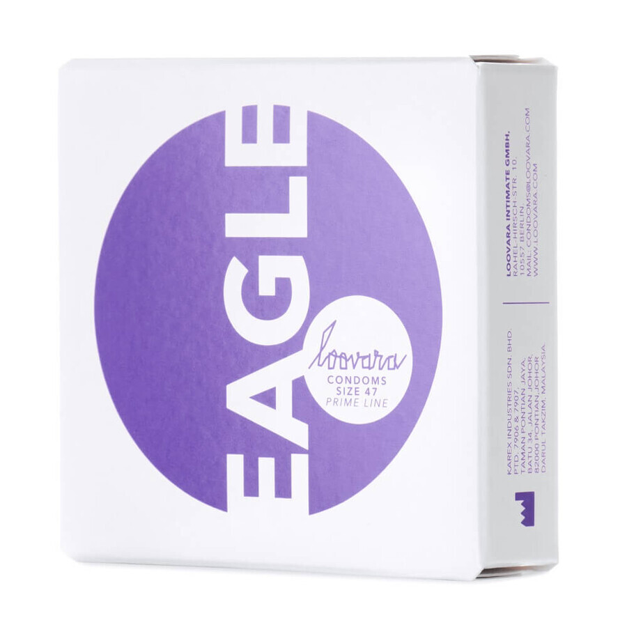 Loovara Power Animal Eagle Prezervative 47mm, 3 bucăți
