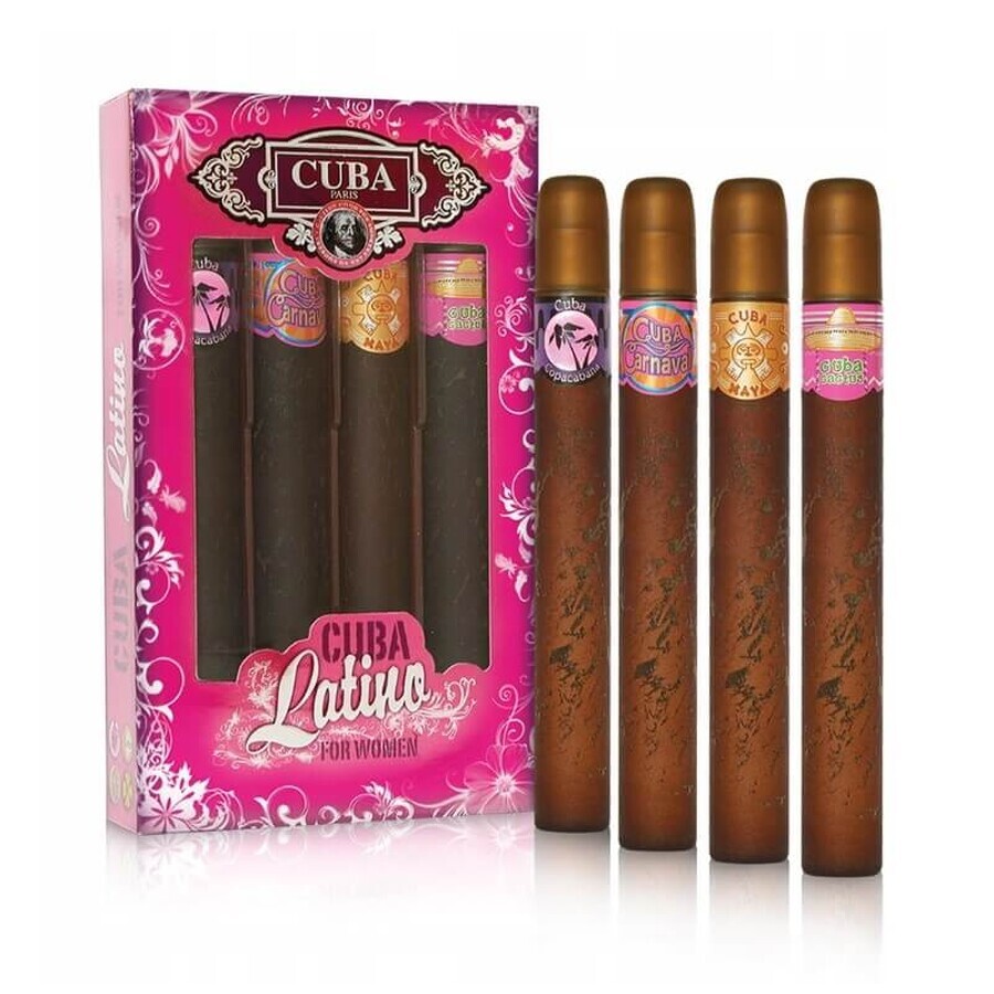 Cuba Original Cuba Latino Set Copacabana Eau de Parfum 35ml + Carnaval Eau de Parfum 35ml + Maya Eau de Parfum, 35ml + Cactus Eau de Parfum 35ml