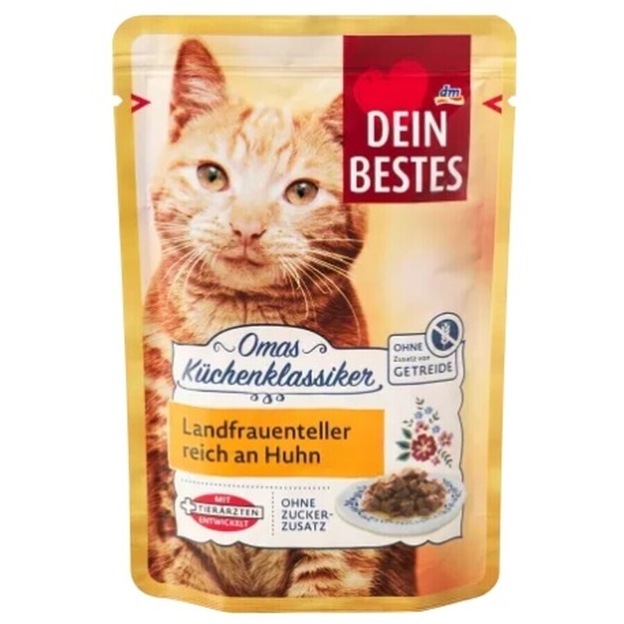 Winkel op Dein Bestes, Natvoer voor katten, kip met kaas, 100 g Dein Bestes, Natvoer voor katten, kip met kaas, 100 g
