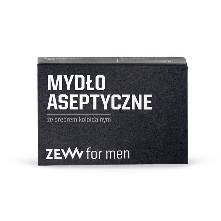 Zew For Men Aseptic soap with colloidal silver, 85ml