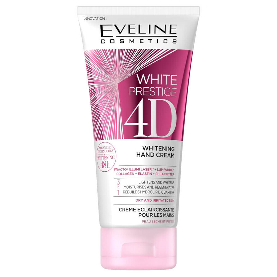 Eveline Cosmetics White Prestige 4D Crema de Manos Blanqueadora, 100ml