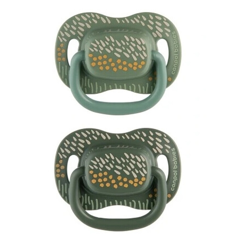 Canpol sucette, symétrique, silicone, vert montagne 34/930 0-6m, 2 pièces