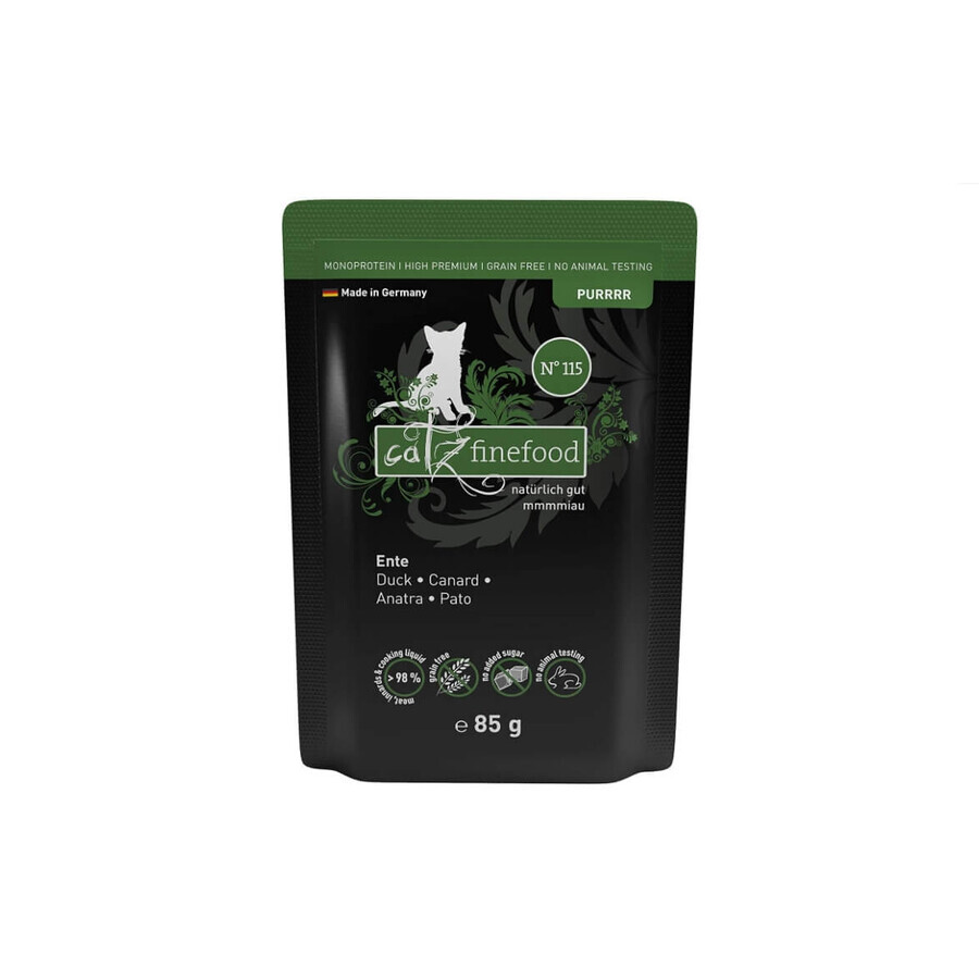 Catz, finefood, Hrană monoproteică, rață, 85g