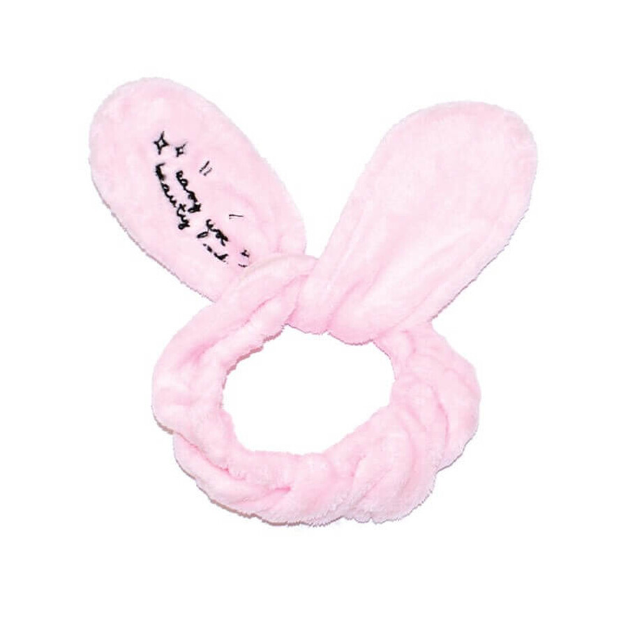 Dr. Mola Bunny Ears plush cosmetic band Bright Pink