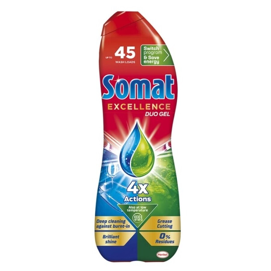 Somat Excellence Duo Gel, vaatwasgel tegen vet, 810 ml