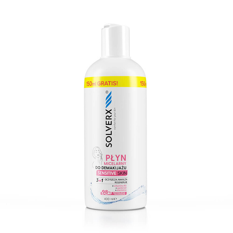 Buy Solverx Sensitive Skin for Women 3-in-1 Micellar Remover, 400ml Solverx Sensitive Skin for Women 3-in-1 Micellar Remover, 400ml