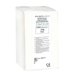 Pasomed Vliesstoffkompressen 7,5 x 7,5 cm, 100 Stück - Langlebig!