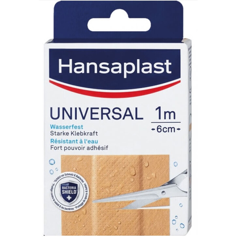 Cumpără Hansaplast, Universal, Tencuieli impermeabile 1m x 6cm Hansaplast, Universal, Tencuieli impermeabile 1m x 6cm