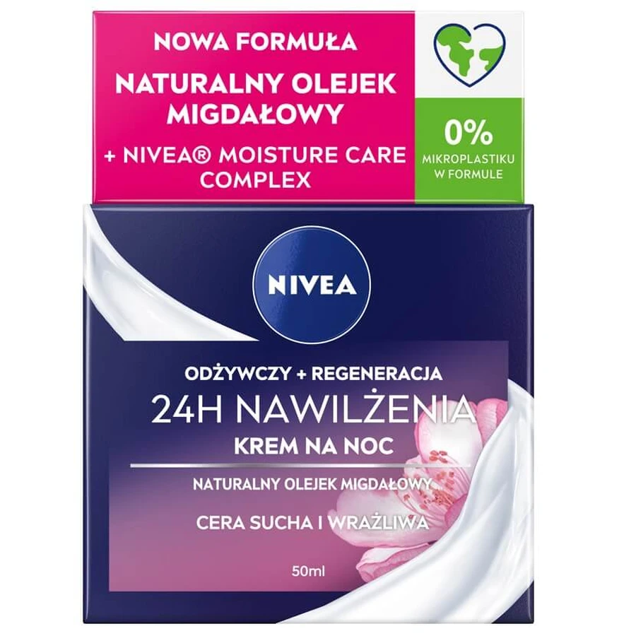 Nivea 24H Hydration+Regeneration Crème de Nuit Revitalisante, 50ml