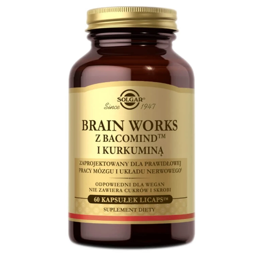 Solgar Brain Works met bacomind en curcumine, 60 capsules