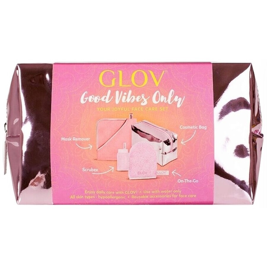 Glov Good Vibes Only Set Scrubex scrub de buze + mănușă + demachiant + geantă de machiaj