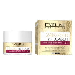 Eveline Cosmetics 24K Gold amp ; Collagen Concentrated Highly Reparative Cream 60+, 50ml