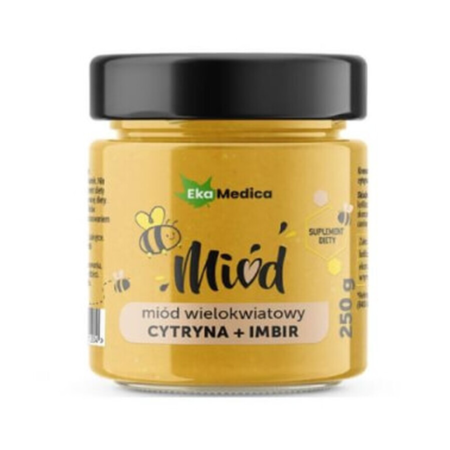 EkaMedica Multi-flower honey lemon ginger natural vitamin C, 250g