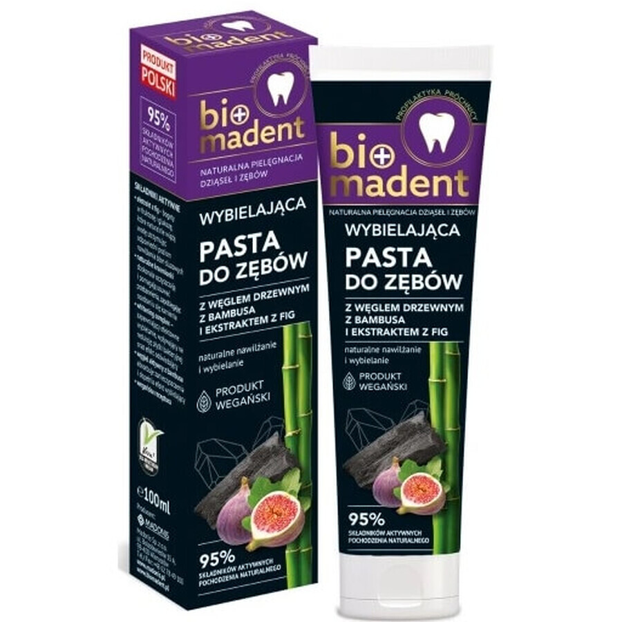 Bio Madent whitening toothpaste with bamboo wood flour and fig extract, 100 ml